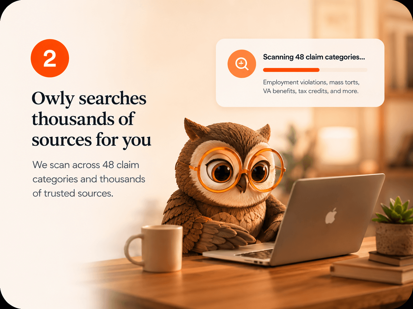 Owly checks relevant categories